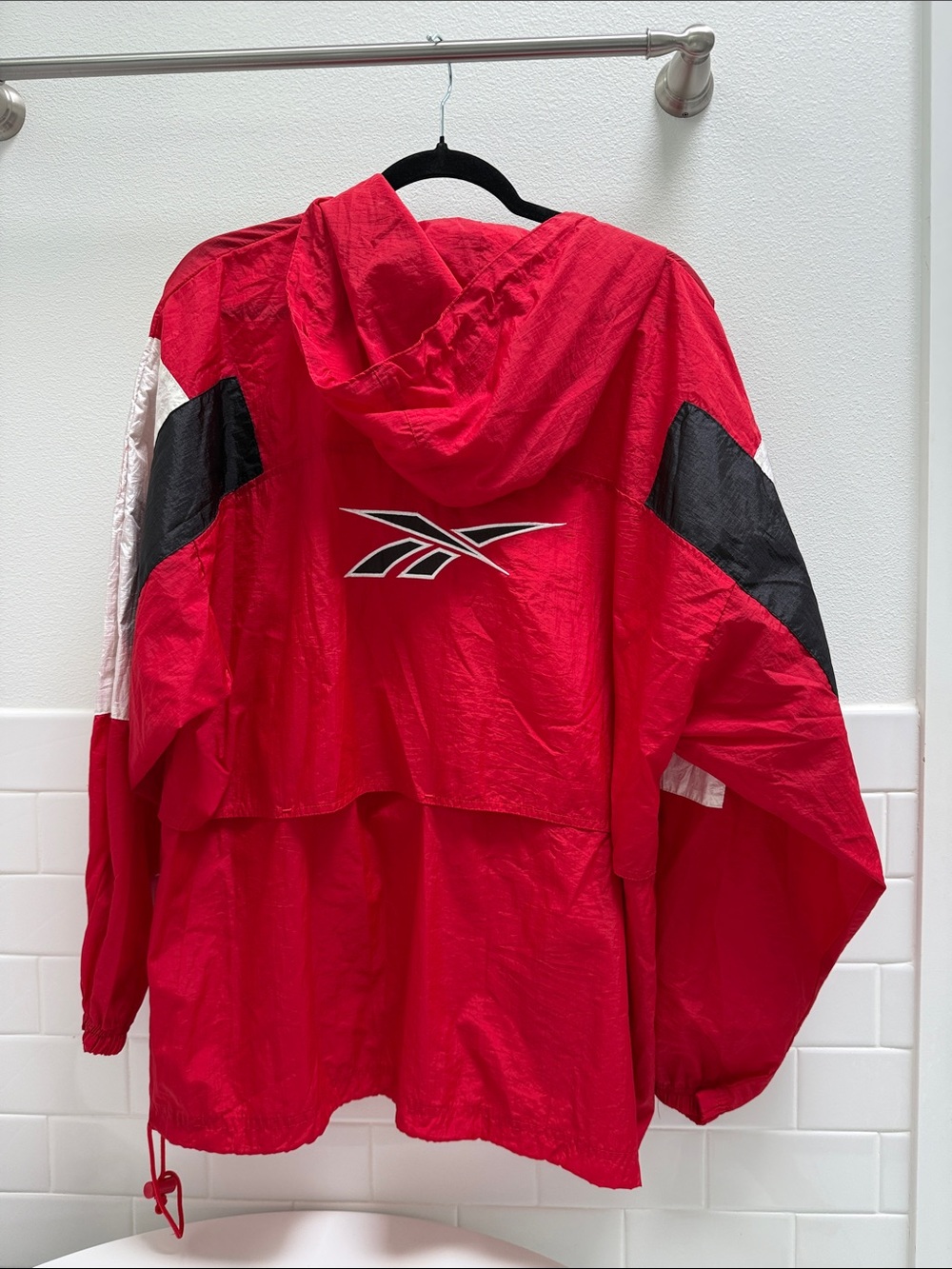 SALE Vintage 90s Reebok Colorblock Nylon Windbreaker Jacket XL - Picture 3 of 5